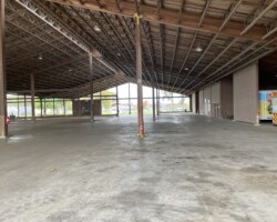 Northwest side covered building looking west